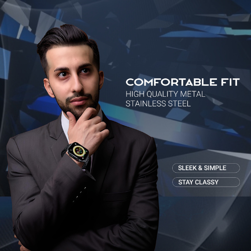 iCruze Pronto Max+ Black edition Metal strap smartwatch