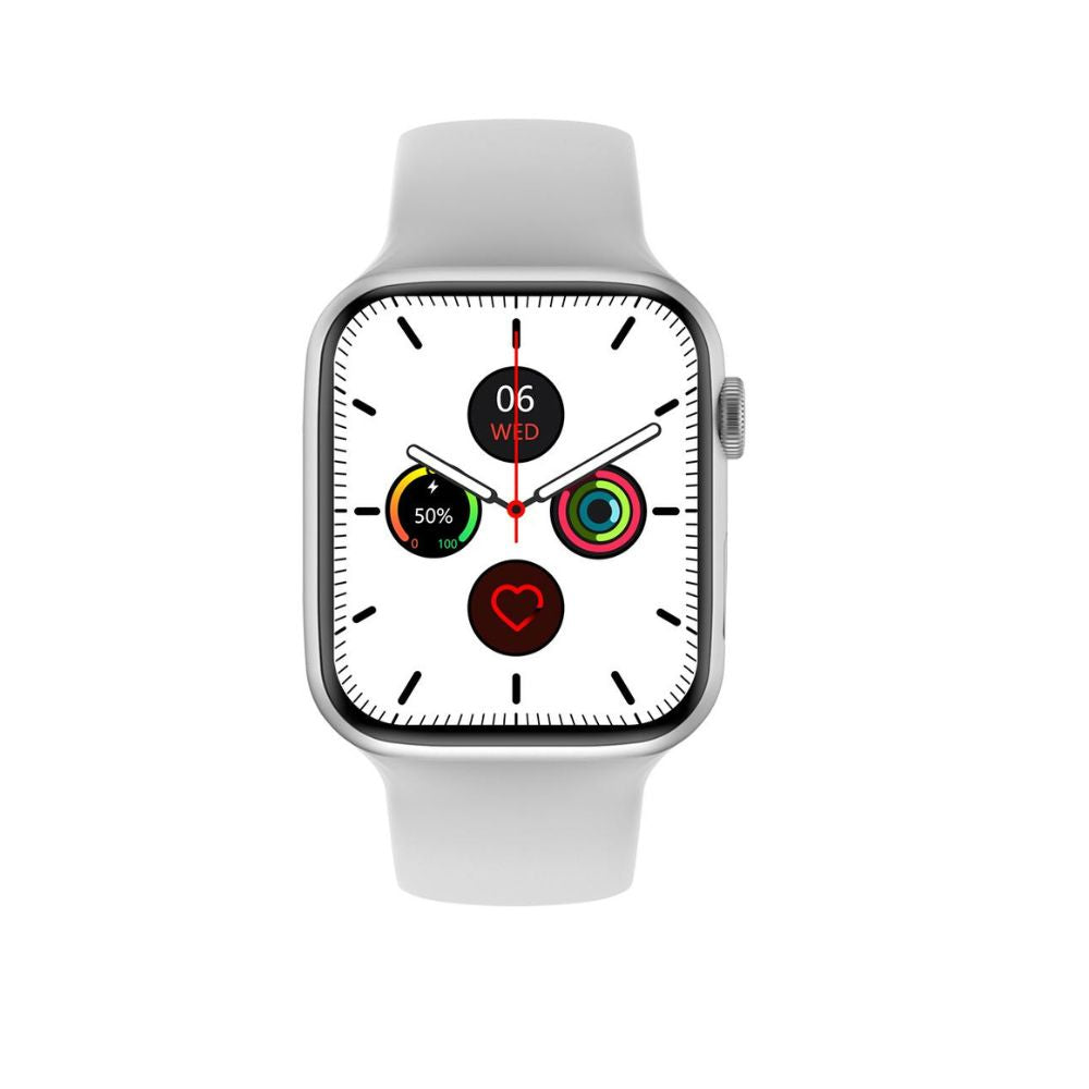 iCruze Pronto Crysta BT Calling Smartwatch (White-Silver) - iCruze