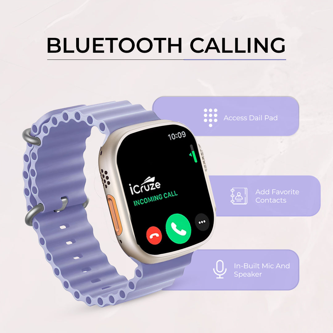 iCruze Pronto Max+ BT Calling Smart watch With (Purple)