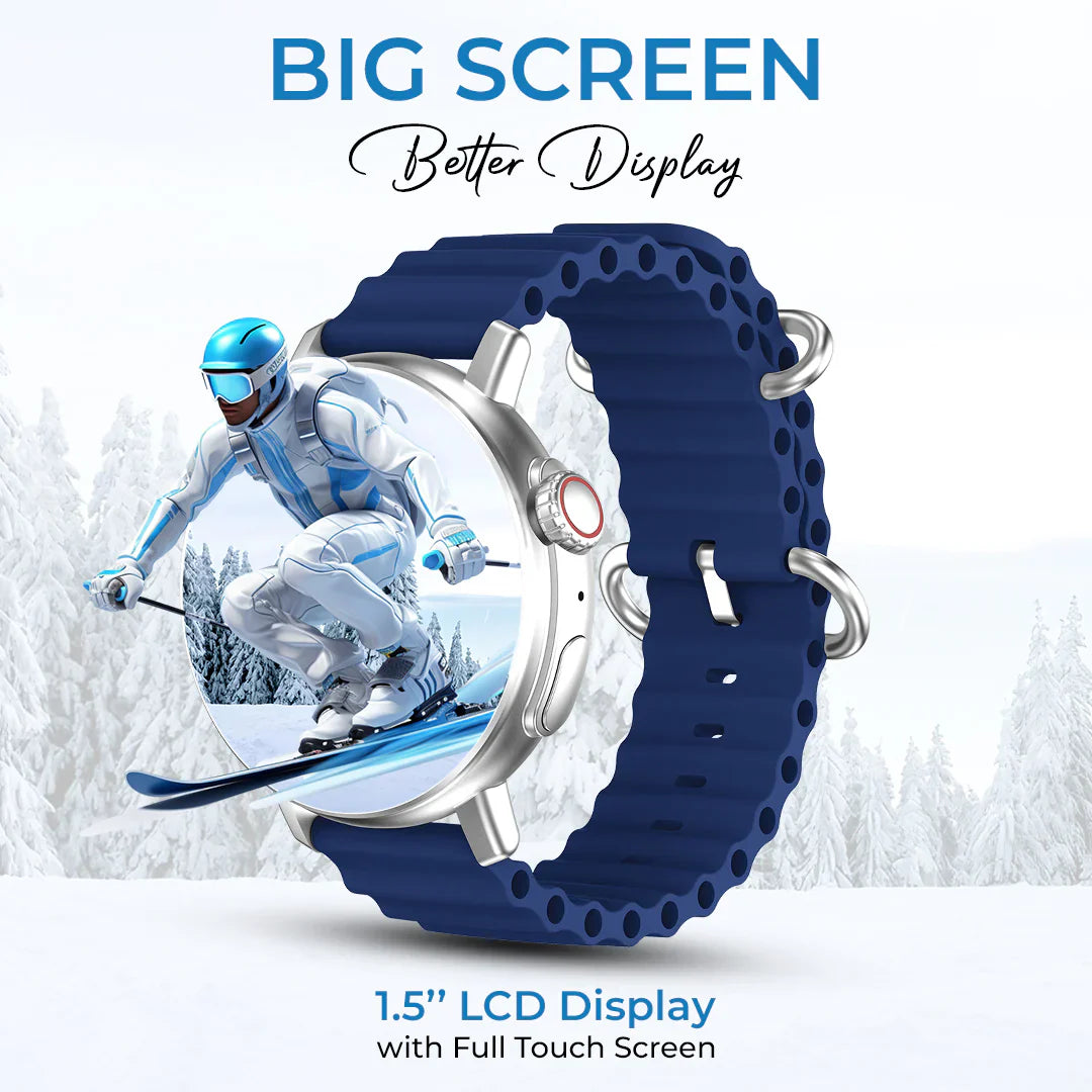 iCruze Pronto Vista BT Calling Smart watch (Blue) - Big Screen Display