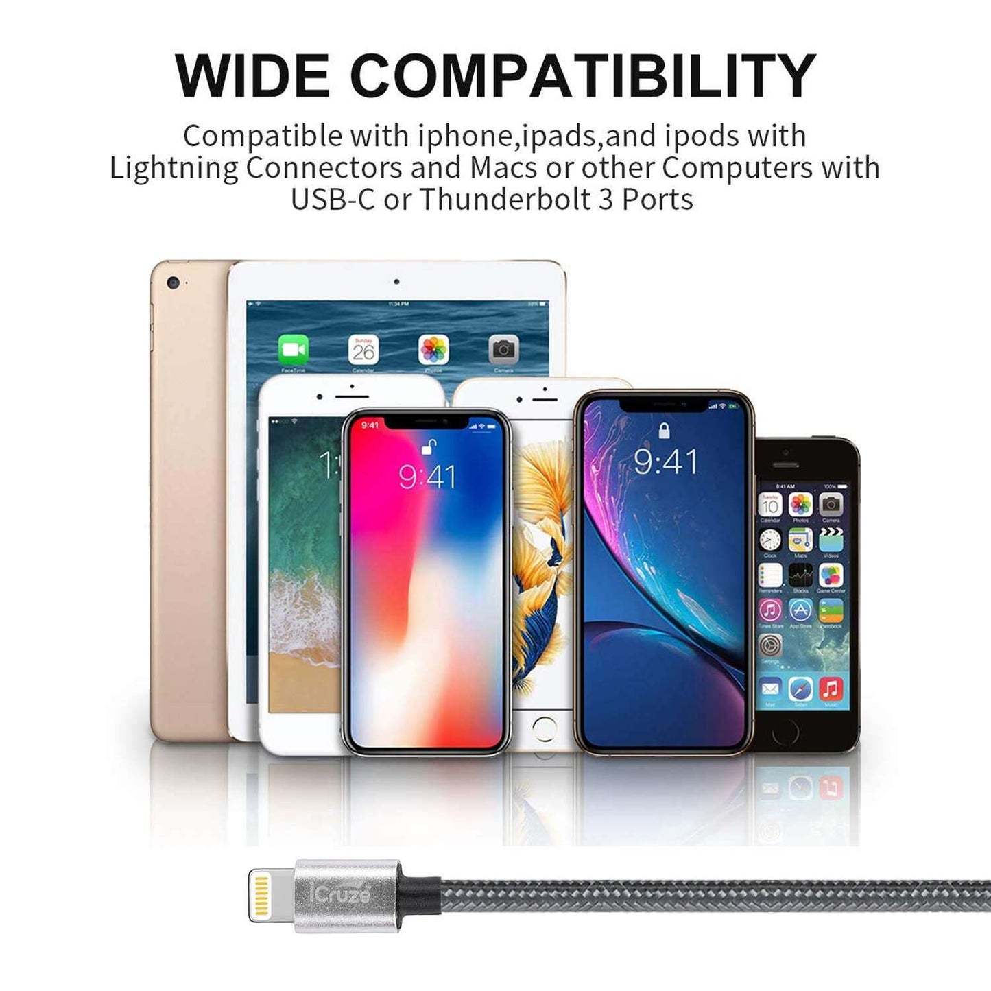 iCruze IGNITE 4A Braided Lightning Cable 1M - iCruze