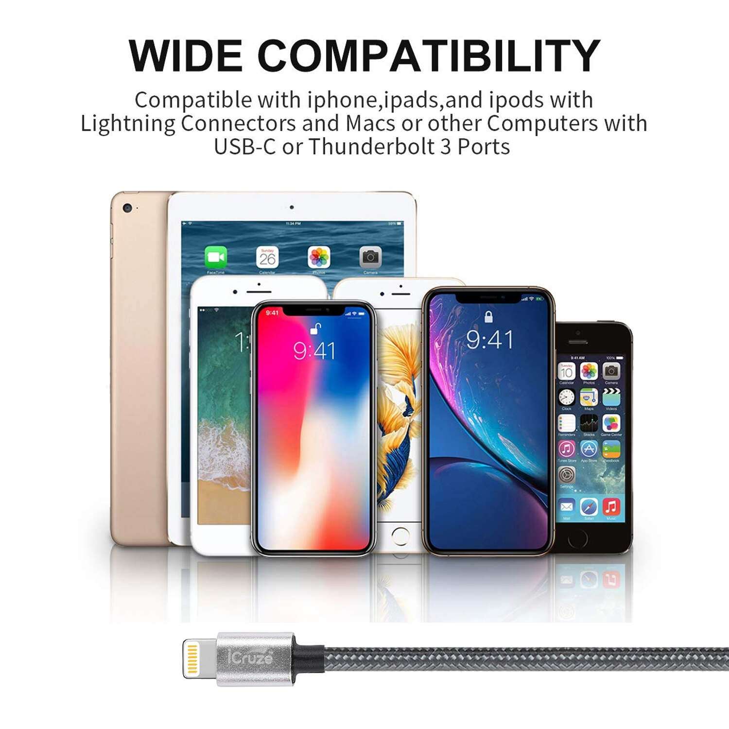 iCruze IGNITE 4A Braided Lightning Cable 1M - iCruze