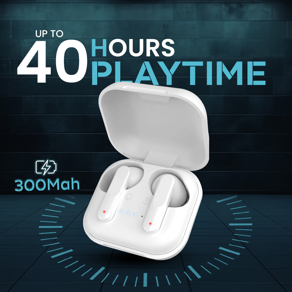 iCruze Defender TWS Earbud White with 40 Hours playtime