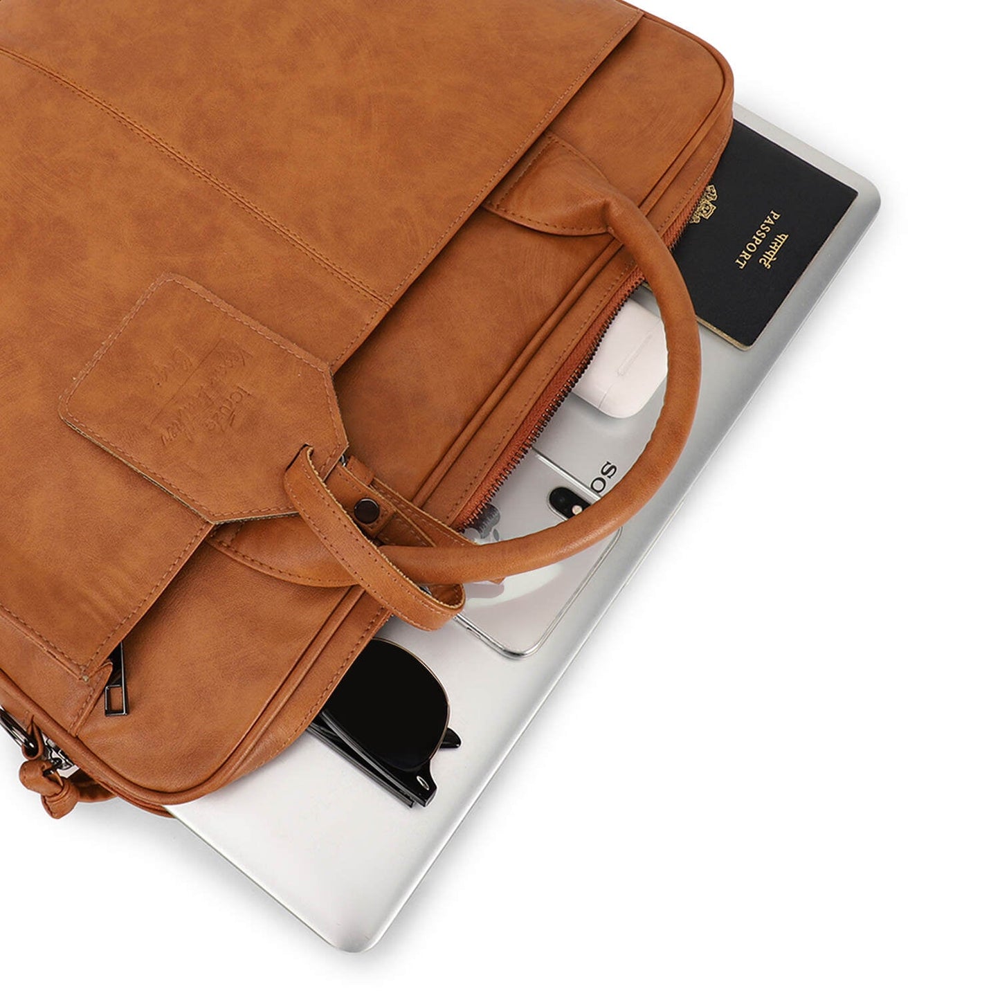 iCruze Elite Slim 15 inch Messenger Bag Tan - iCruze