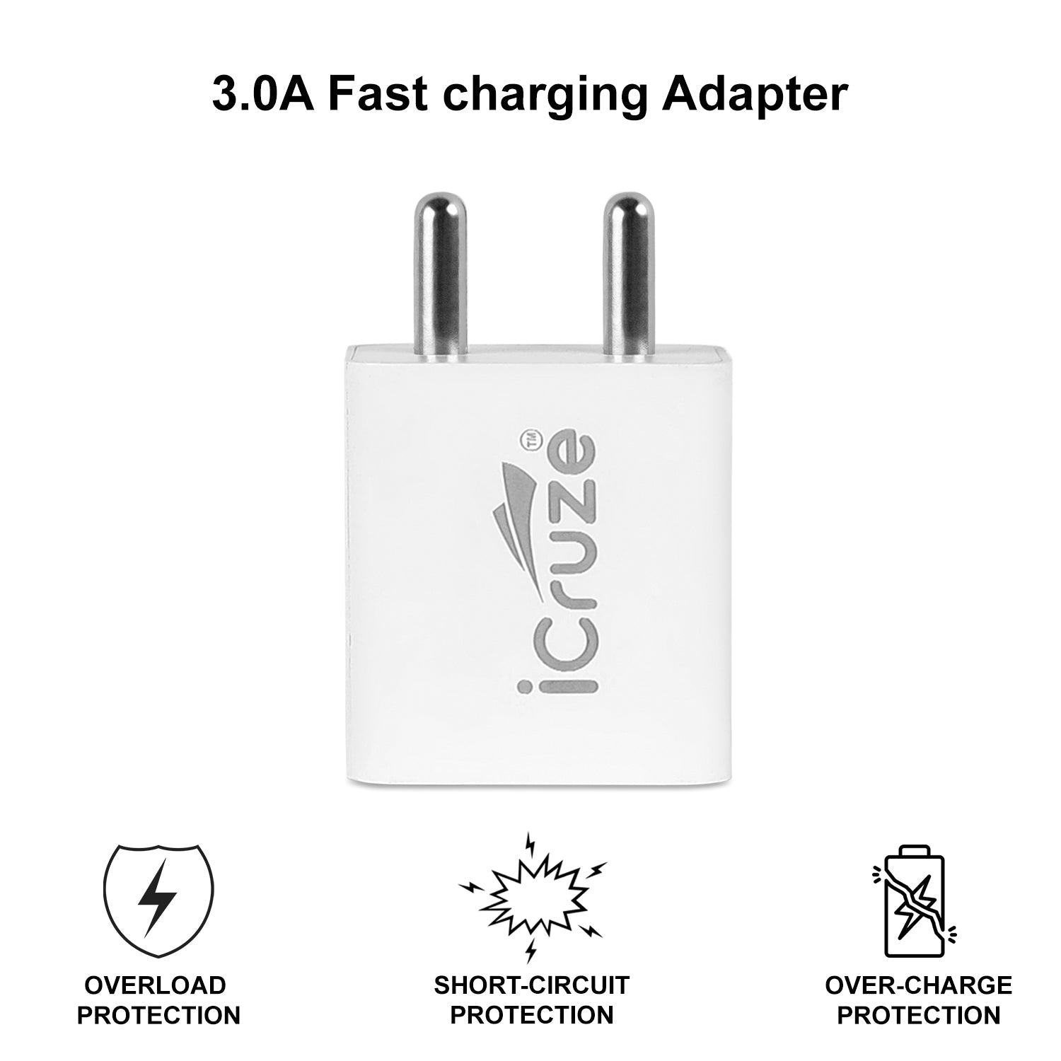 iCruze WC35L Real 20W Dual Output Ultra-compact Charger (White) - iCruze