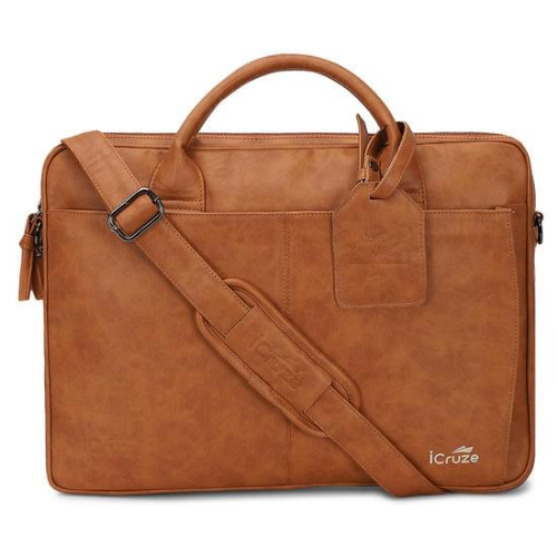 iCruze Elite Slim 15 inch Messenger Bag Tan - iCruze