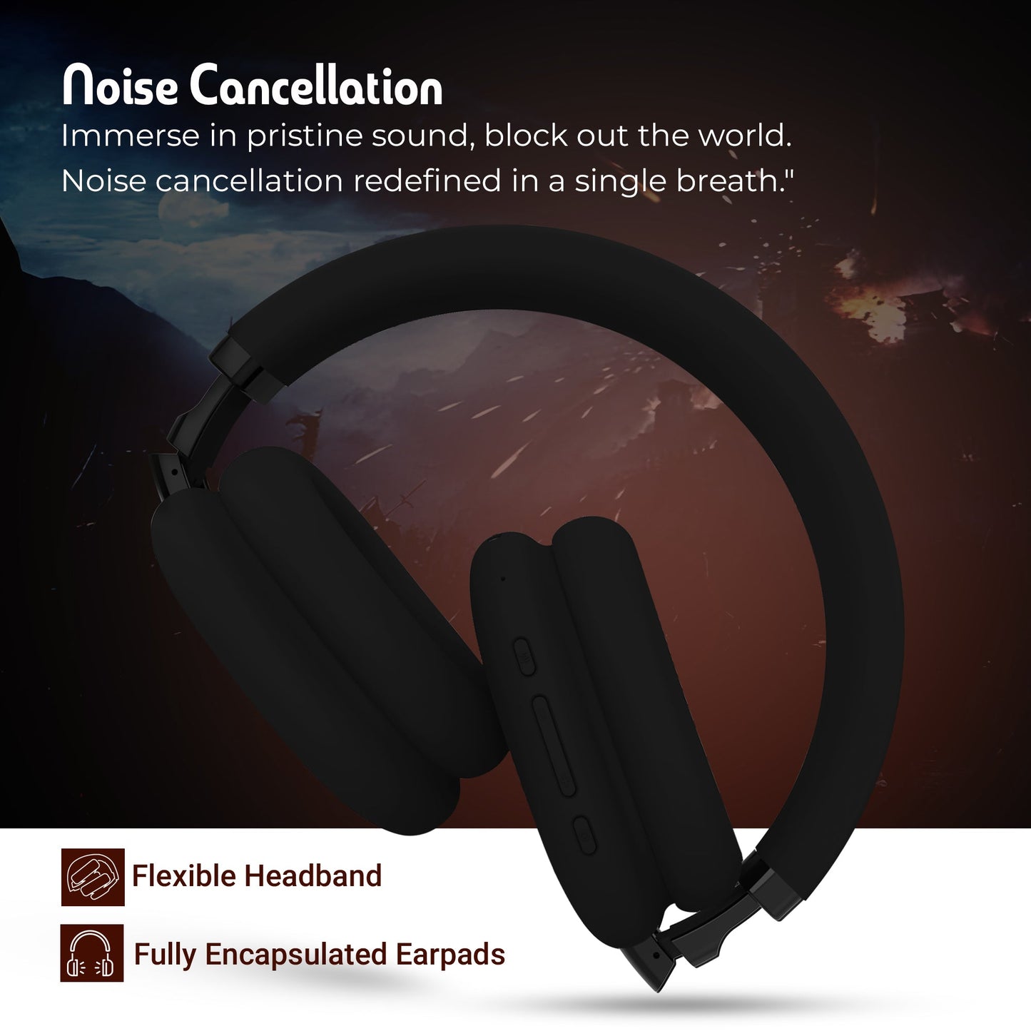 iCruze Comfy Wireless Headphone (Black)