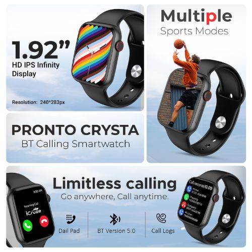 iCruze Pronto Crysta BT Calling Smartwatch