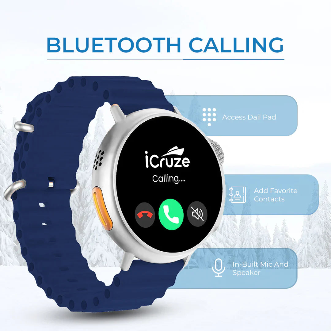 iCruze Pronto Vista BT Calling Smart watch (Blue) - Bluetooth Calling