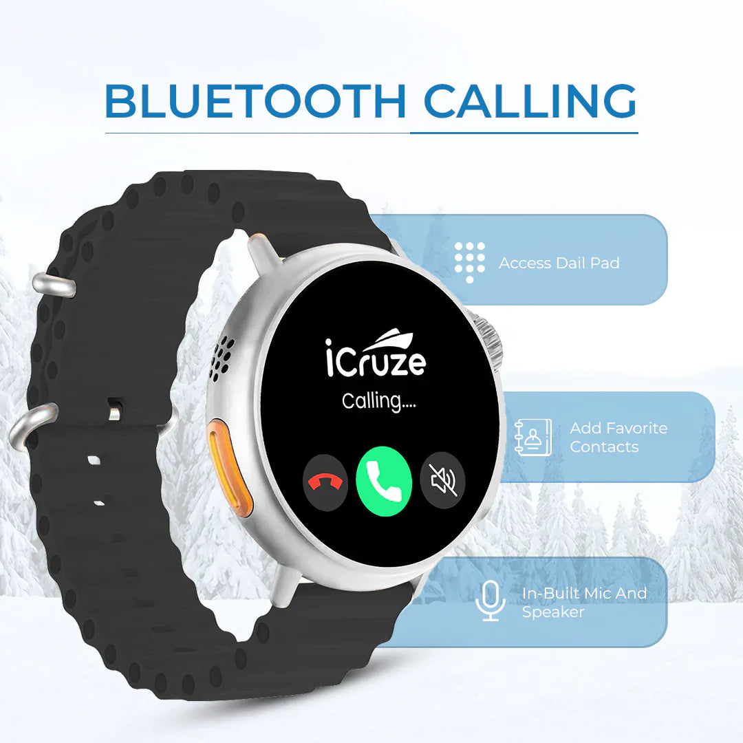iCruze Pronto Vista BT Calling Smart watch (Black) - Bluetooth Calling 