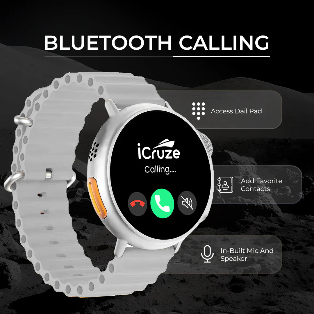 iCruze Pronto Vista BT Calling Smart watch (Grey) - Bluetooth Calling