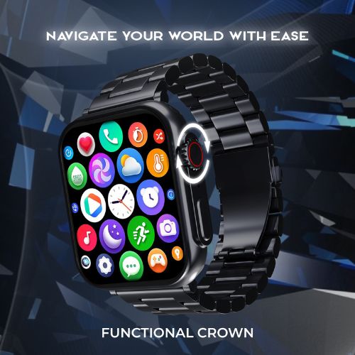 iCruze Pronto Max+ Black edition Metal band smartwatch