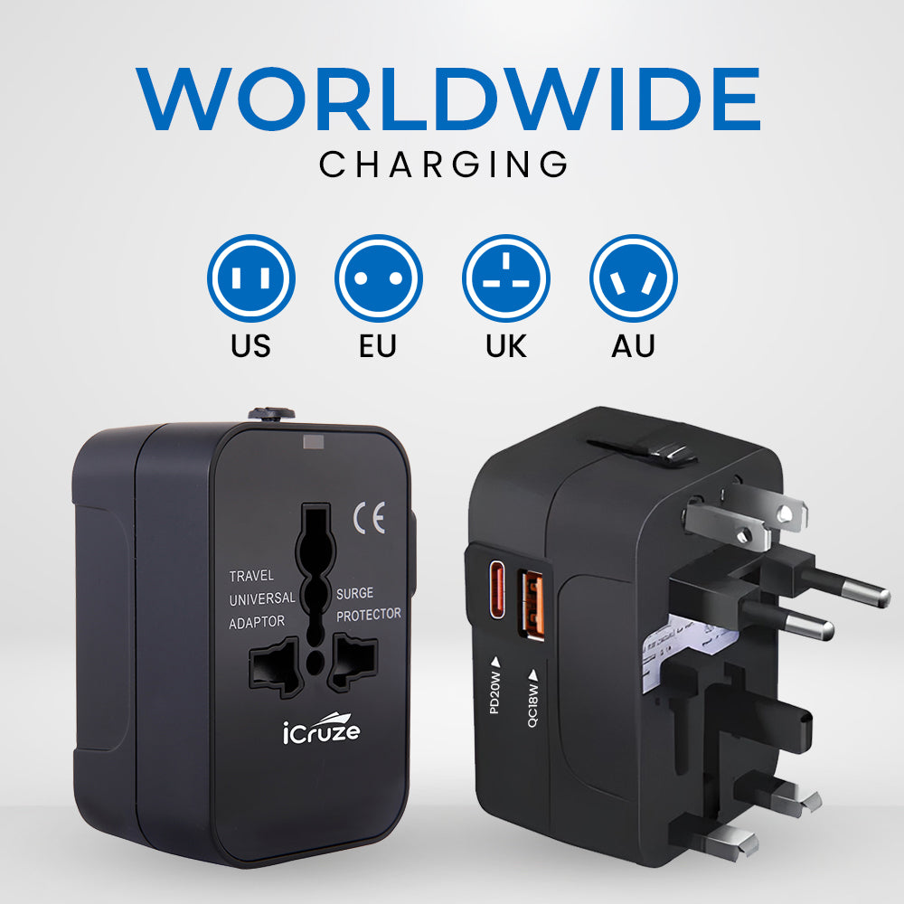 wordwide iCruze Globaplug Travel Adapter (Black)